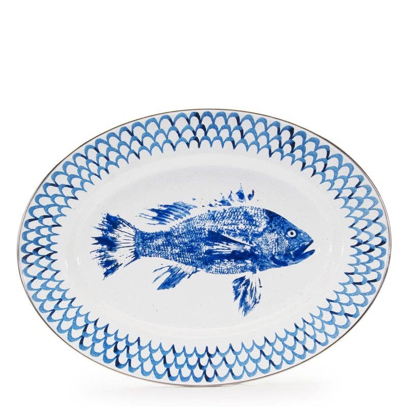 Golden Rabbit Home - Fish Camp Oval Platter - Home 2 Court