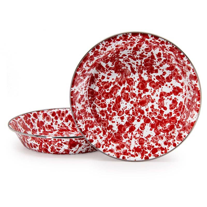 Golden Rabbit Home - Red Swirl Pie Plate - Home 2 Court