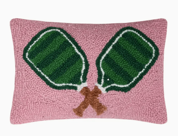 Green Pickleball (Pink) Hook Pillow - Peking Handicraft - Home 2 Court