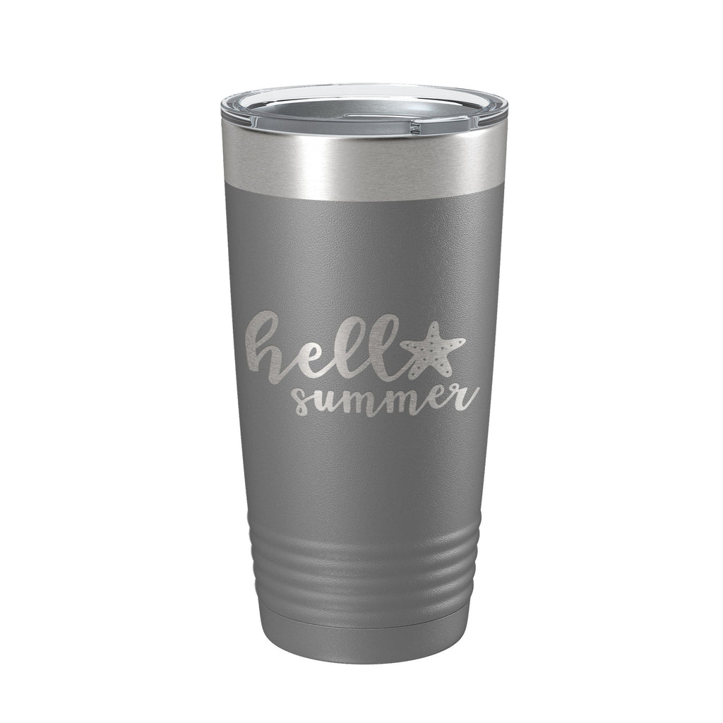 Hello Summer Tumbler Travel Mug Insulated Laser Engraved Coffee Cup 20 oz - Home 2 Court