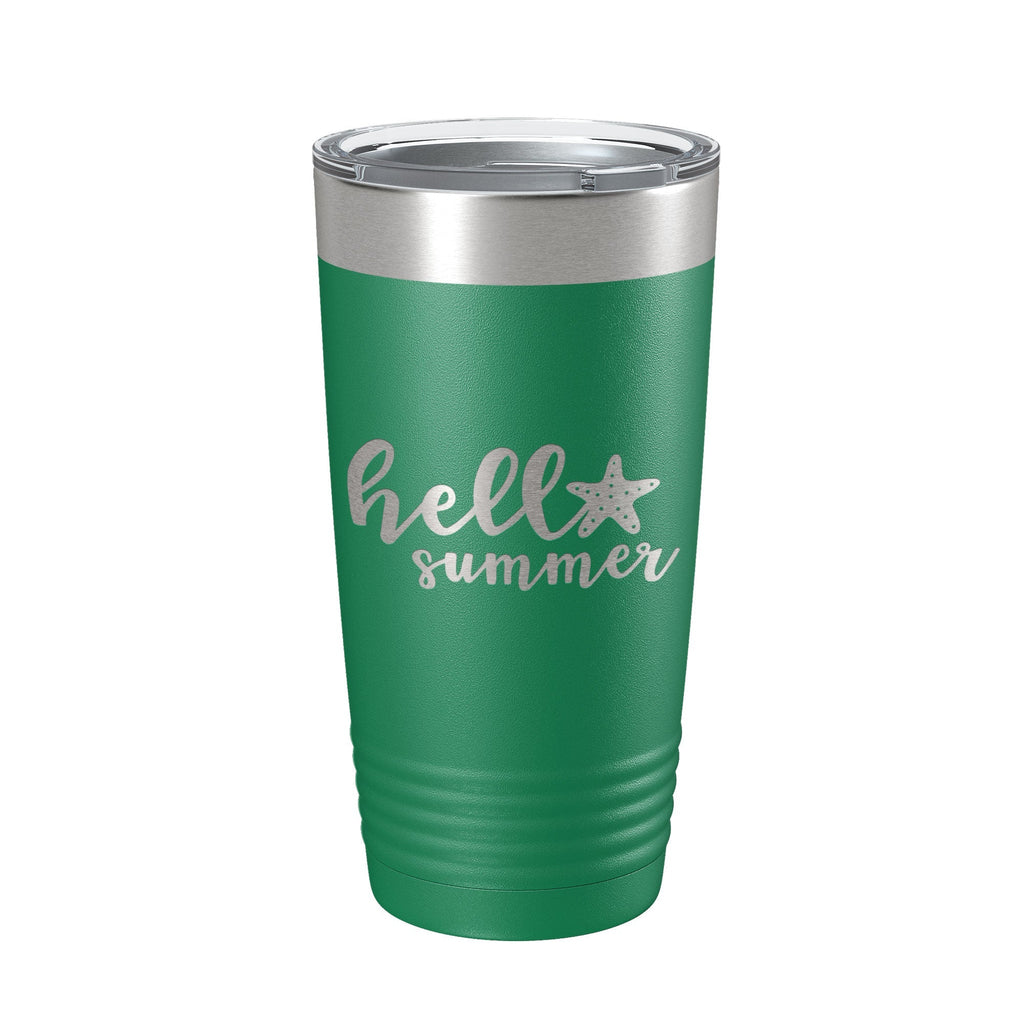 Hello Summer Tumbler Travel Mug Insulated Laser Engraved Coffee Cup 20 oz - Home 2 Court