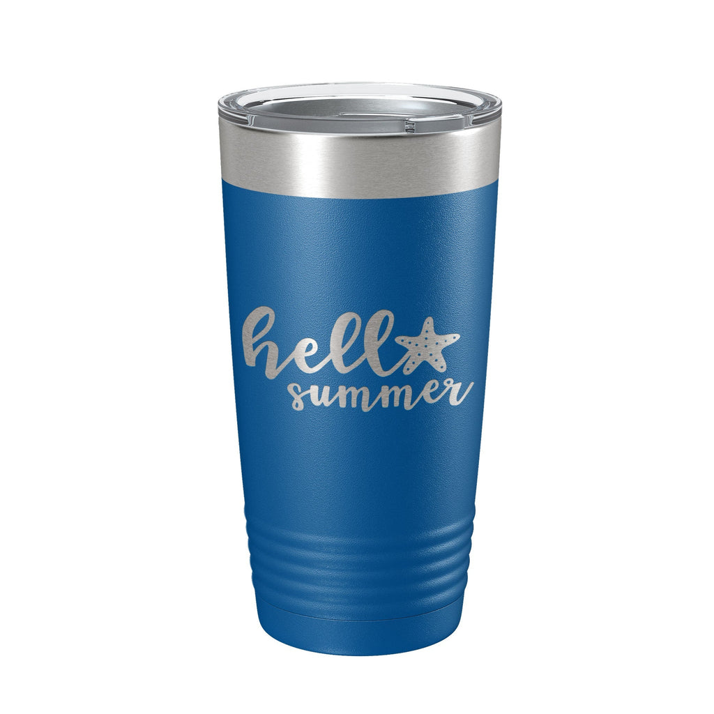 Hello Summer Tumbler Travel Mug Insulated Laser Engraved Coffee Cup 20 oz - Home 2 Court