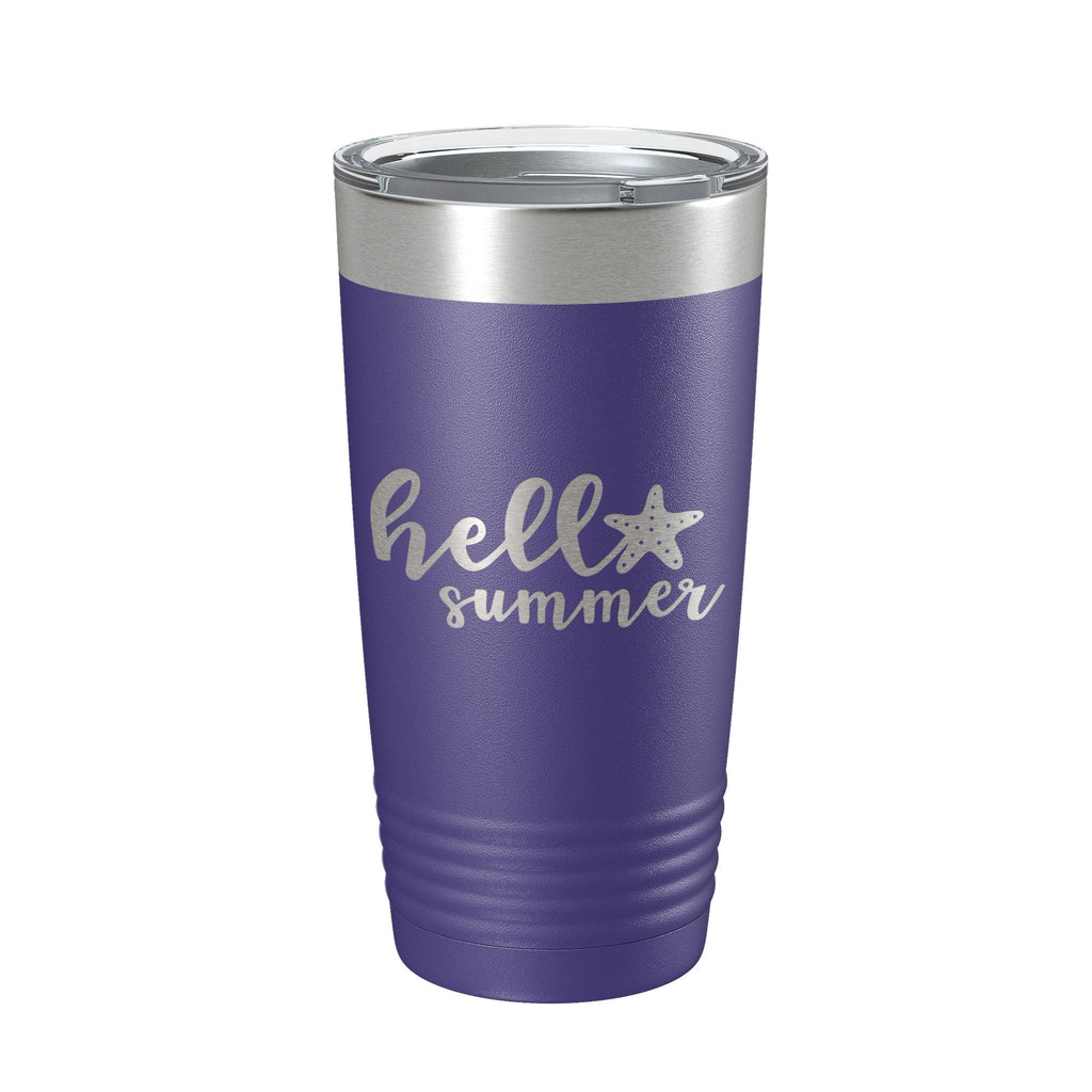 Hello Summer Tumbler Travel Mug Insulated Laser Engraved Coffee Cup 20 oz - Home 2 Court
