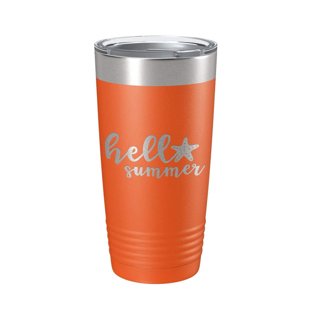 Hello Summer Tumbler Travel Mug Insulated Laser Engraved Coffee Cup 20 oz - Home 2 Court