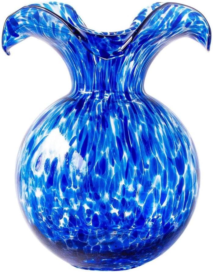 Hibiscus Glass Cobalt Tortoiseshell Medium Fluted Vase - Vietri - Home 2 Court