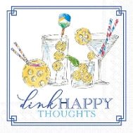 IHR Ideal Home Range Cocktail Napkins Rosanne Beck Disposable 3 - Ply Paper Party Napkin Pack, 5 " x 5 " , Pickleball Drinks - Home 2 Court