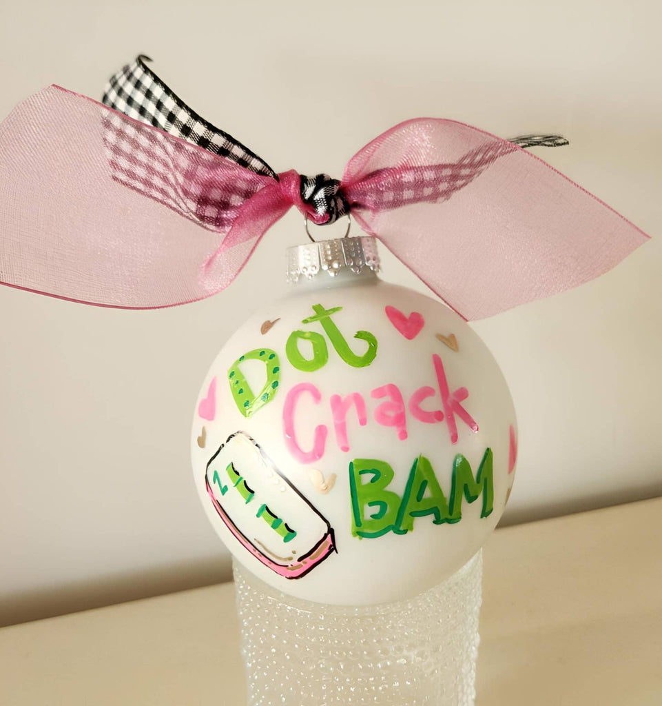 Kirsten in Color - Mahjong hand painted glass ornament: Clear box, Large - Home 2 Court