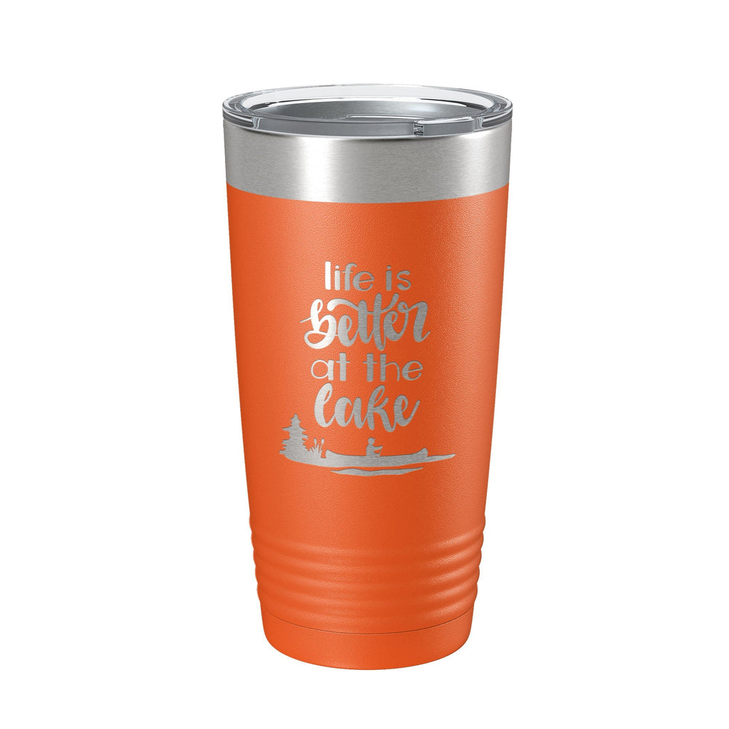 Life is Better at the Lake Lake Life Tumbler Travel Mug Insulated Laser Engraved Coffee Cup 20 oz - Home 2 Court