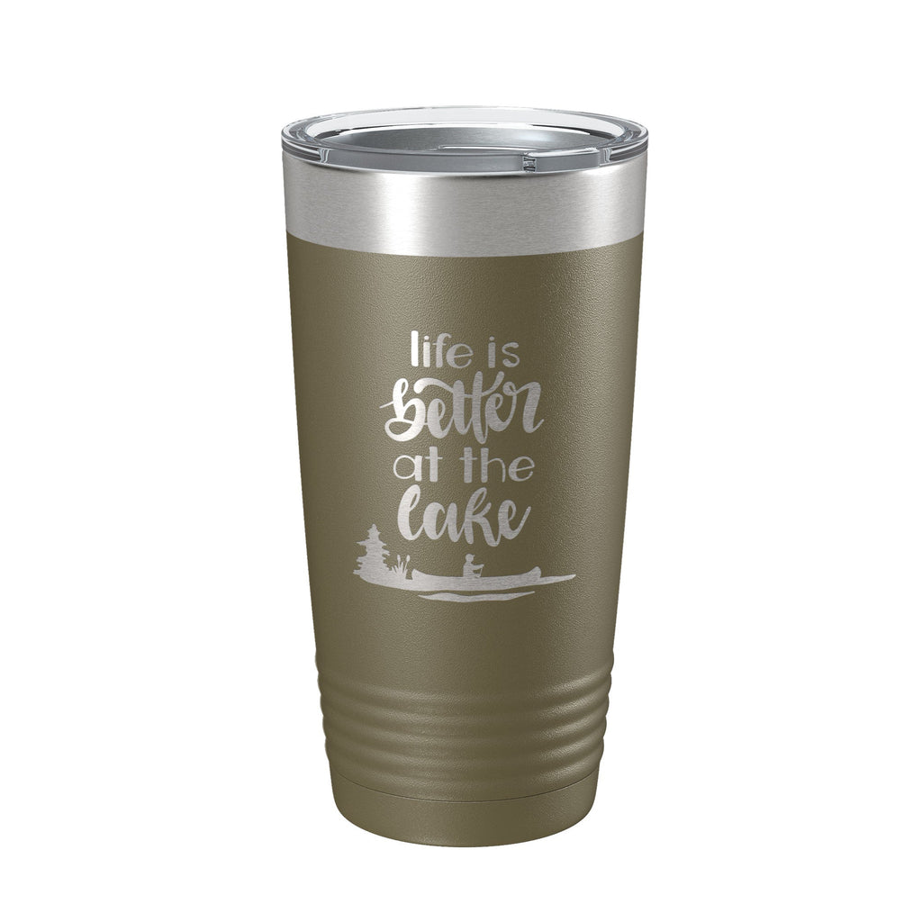 Life is Better at the Lake Lake Life Tumbler Travel Mug Insulated Laser Engraved Coffee Cup 20 oz - Home 2 Court