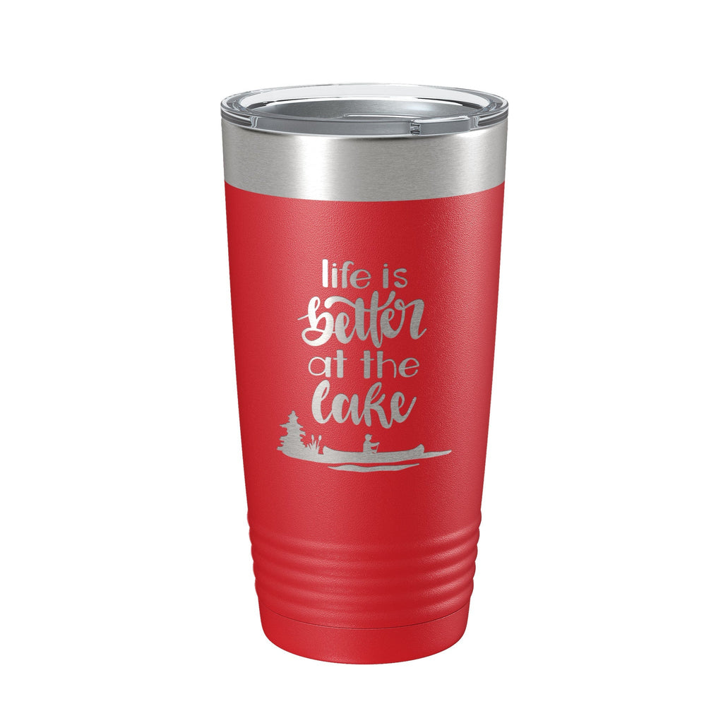 Life is Better at the Lake Lake Life Tumbler Travel Mug Insulated Laser Engraved Coffee Cup 20 oz - Home 2 Court
