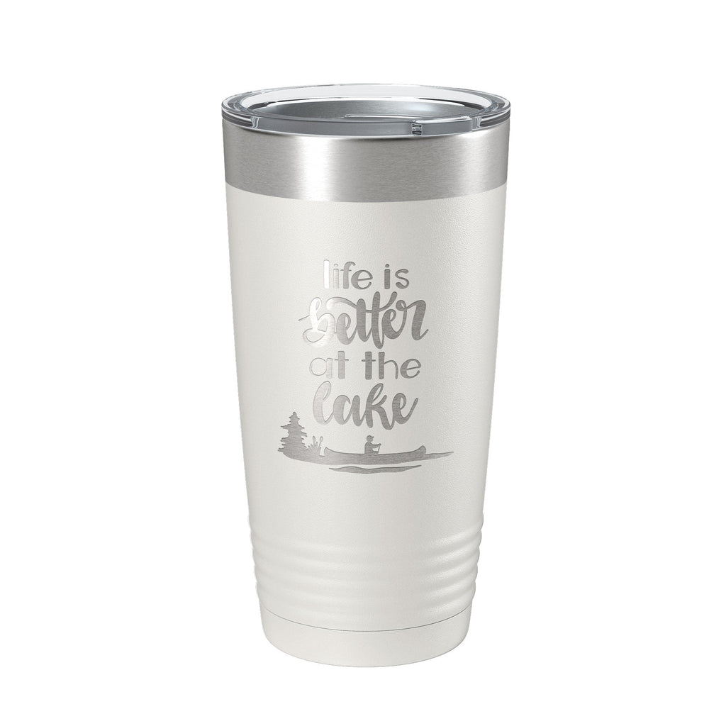 Life is Better at the Lake Lake Life Tumbler Travel Mug Insulated Laser Engraved Coffee Cup 20 oz - Home 2 Court