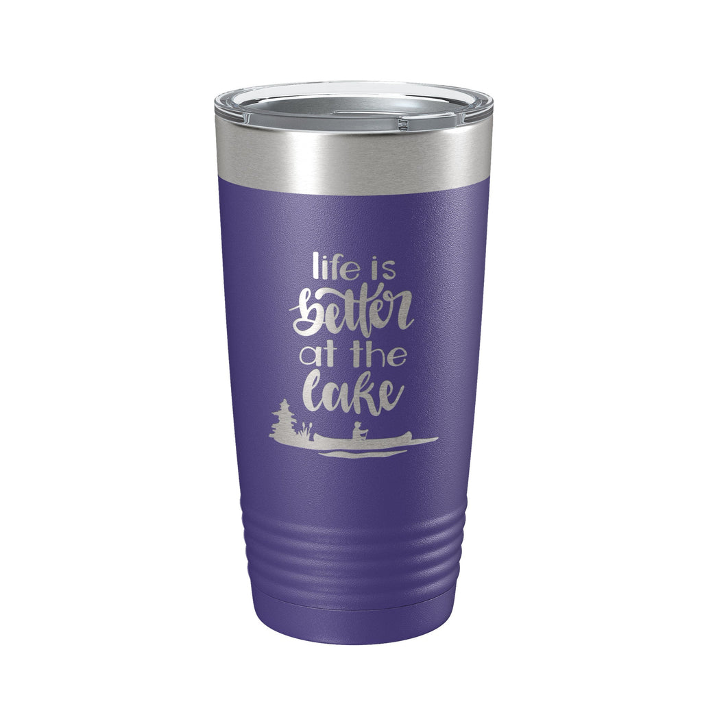 Life is Better at the Lake Lake Life Tumbler Travel Mug Insulated Laser Engraved Coffee Cup 20 oz - Home 2 Court