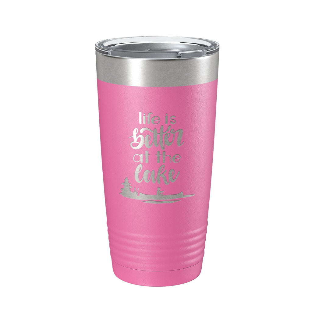 Life is Better at the Lake Lake Life Tumbler Travel Mug Insulated Laser Engraved Coffee Cup 20 oz - Home 2 Court
