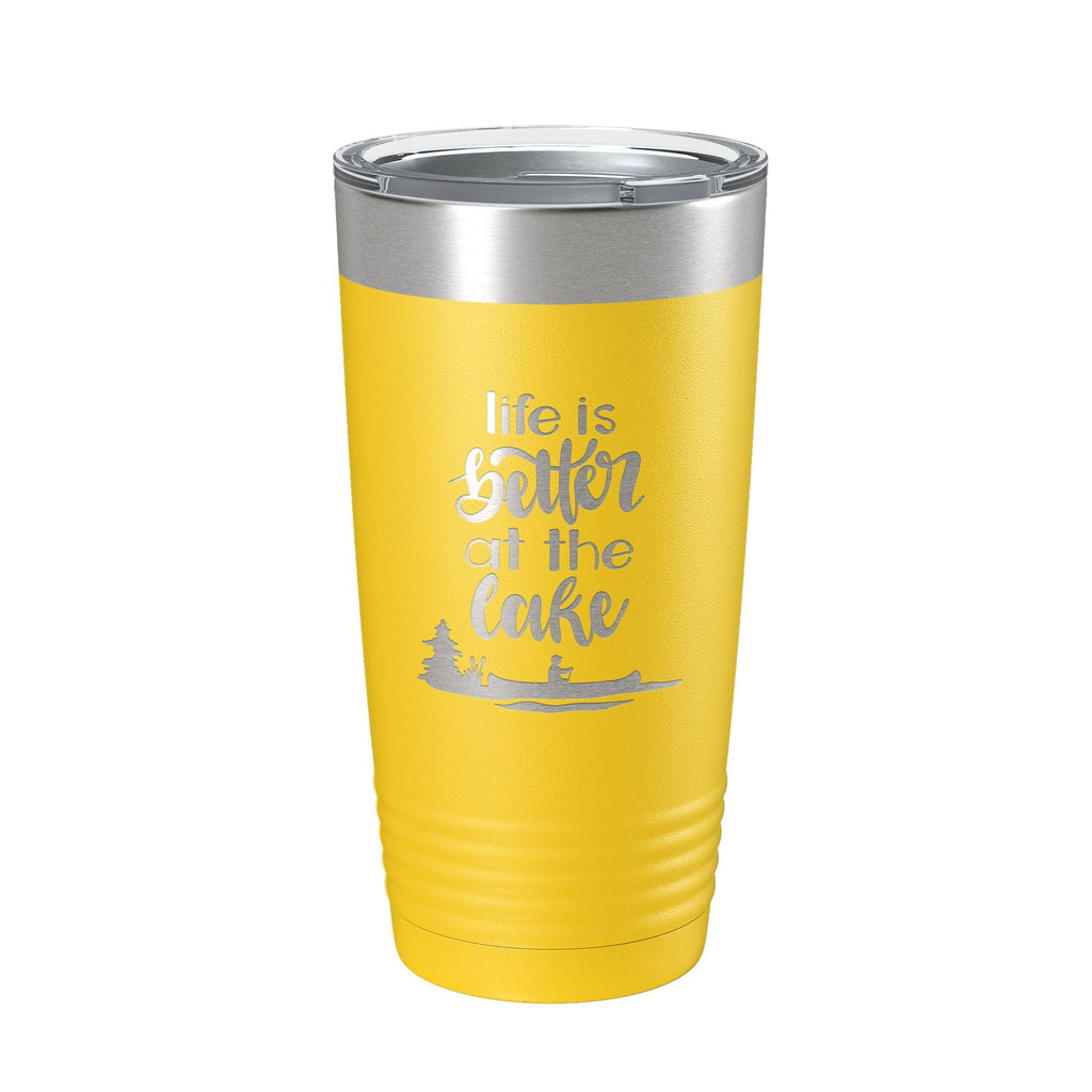 Life is Better at the Lake Lake Life Tumbler Travel Mug Insulated Laser Engraved Coffee Cup 20 oz - Home 2 Court