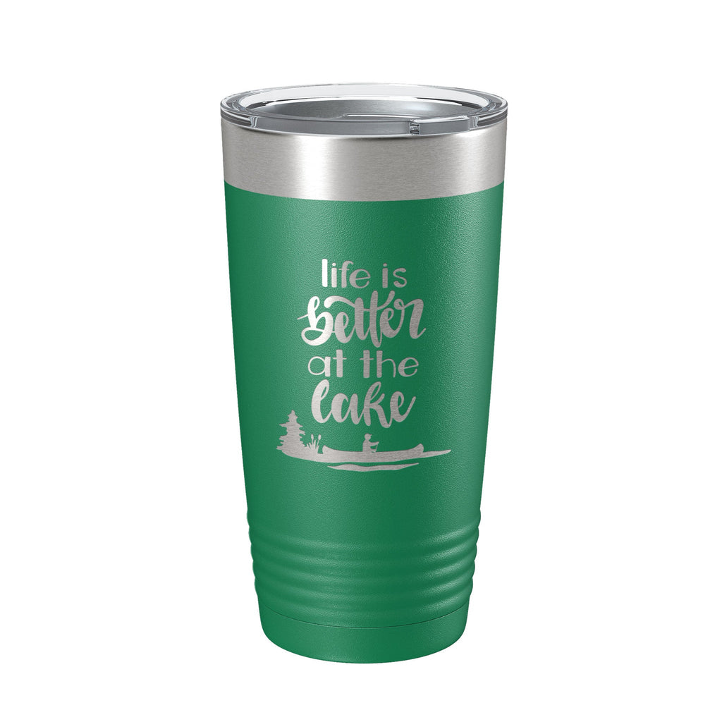 Life is Better at the Lake Lake Life Tumbler Travel Mug Insulated Laser Engraved Coffee Cup 20 oz - Home 2 Court