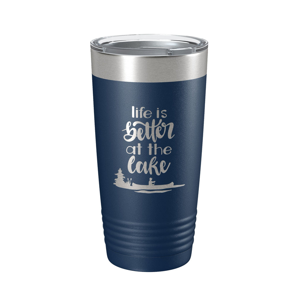 Life is Better at the Lake Lake Life Tumbler Travel Mug Insulated Laser Engraved Coffee Cup 20 oz - Home 2 Court