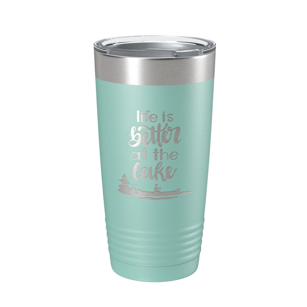 Life is Better at the Lake Lake Life Tumbler Travel Mug Insulated Laser Engraved Coffee Cup 20 oz - Home 2 Court