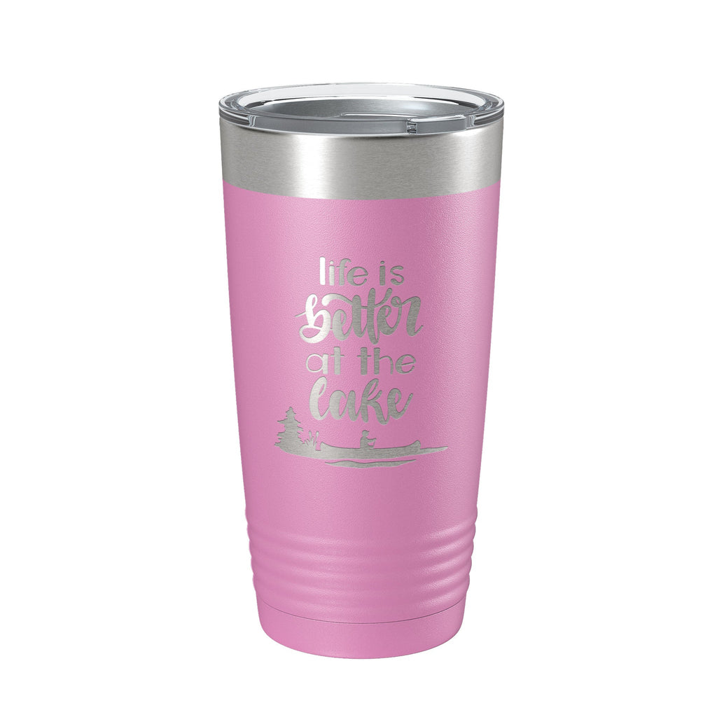 Life is Better at the Lake Lake Life Tumbler Travel Mug Insulated Laser Engraved Coffee Cup 20 oz - Home 2 Court