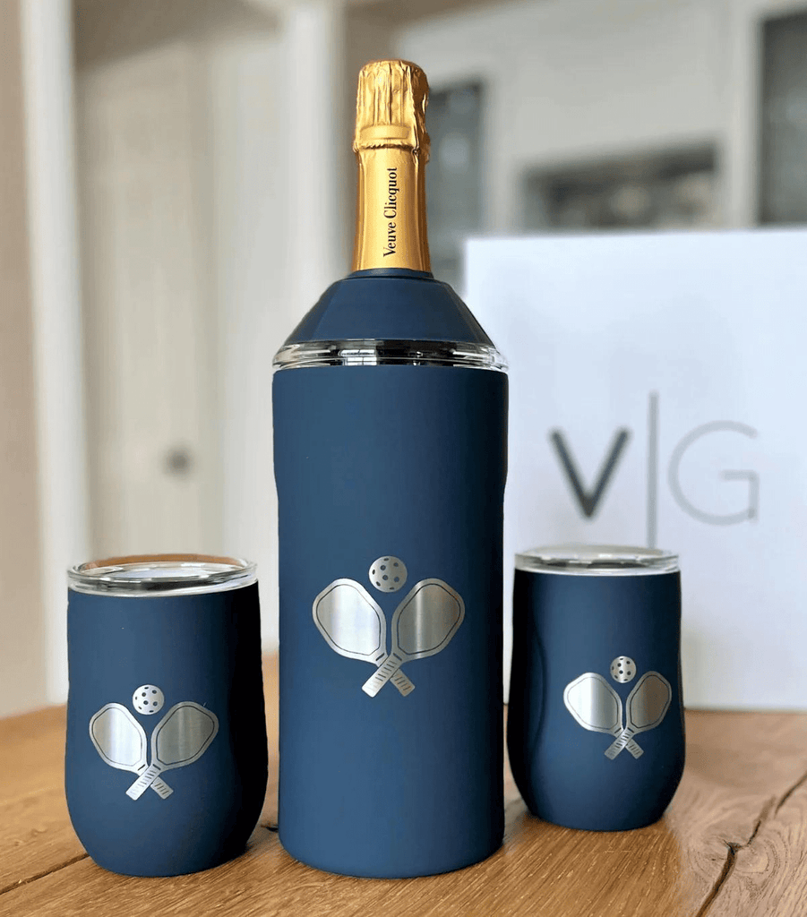 Limited Edition Pickleball Wine Set In Navy - Home 2 Court