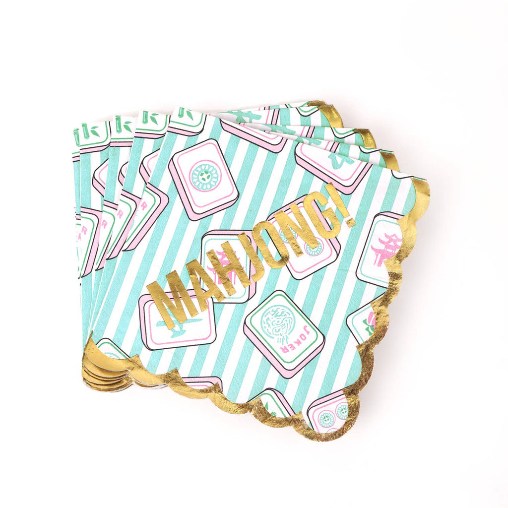 Mahjong Stripe Paper Beverage Napkin Packs - 8 Oak Lane - Home 2 Court