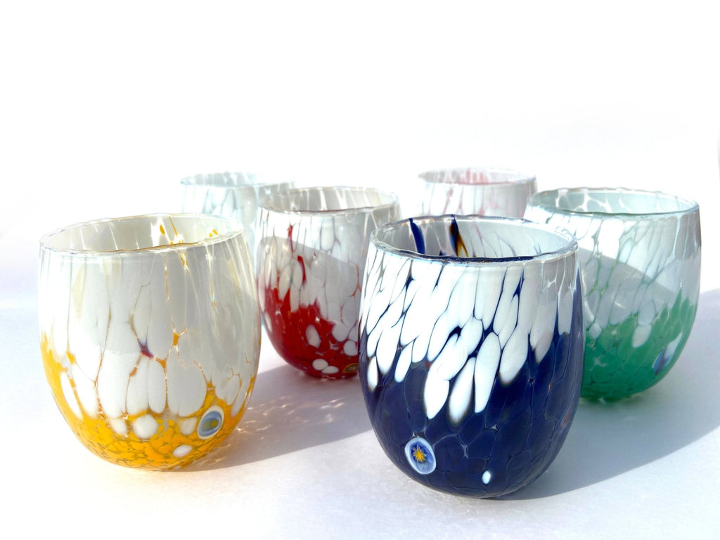 Mazzega Art & Design - 6 BICOLOR “The Colors of Murano” Glass Glasses 2nd choice - Home 2 Court