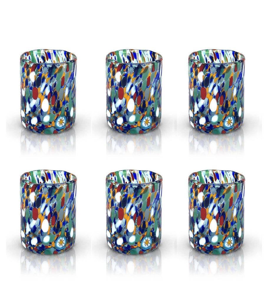 Mazzega Art & Design - 6 Shot Glasses in Glass “I Colori di Murano” .ARLECCHINO - Home 2 Court