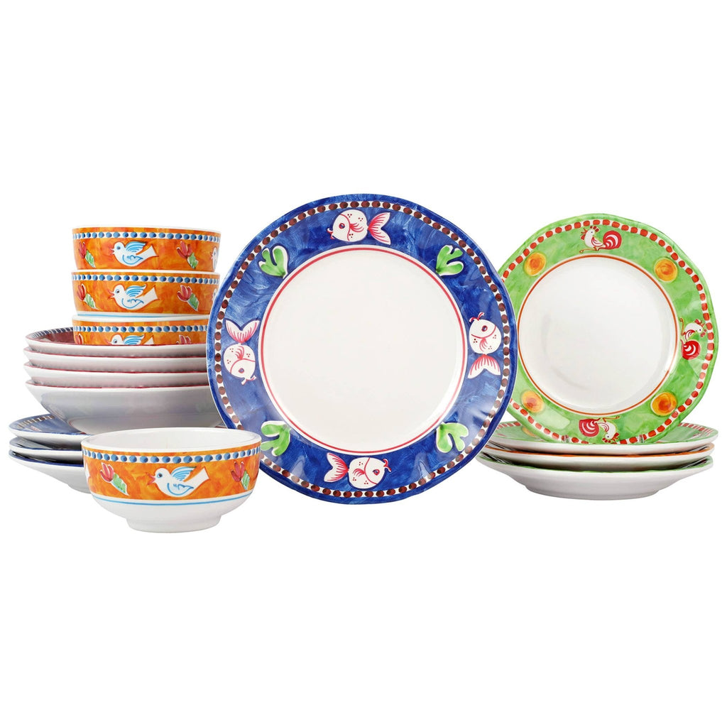 Melamine Campagna Assorted Sixteen - Piece Place Setting - VIETRI Inc. - Home 2 Court
