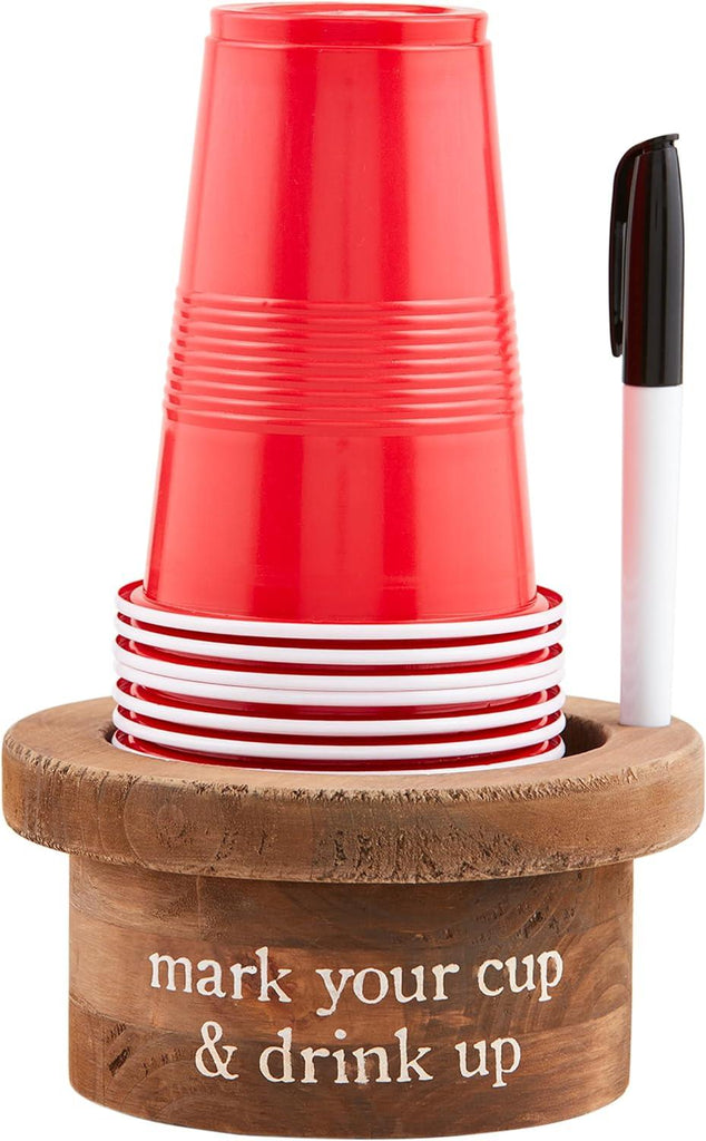Mud Pie Disposable Cup and Marker Set; Base 3 " x 5 1/2 " Dia | Cup 18 oz - Home 2 Court
