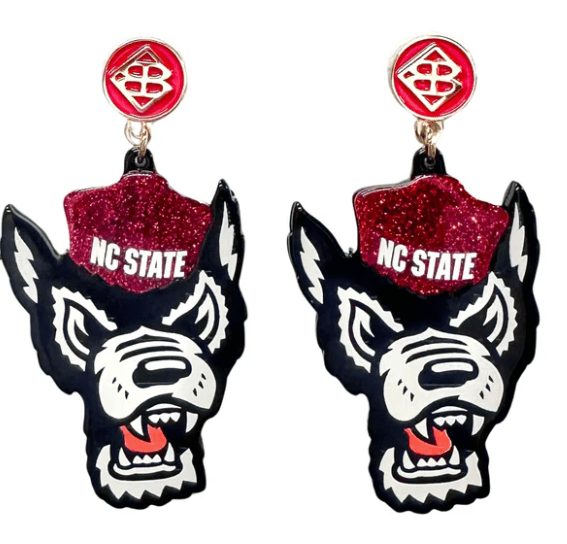 NC State Wolf Logo Earrings - Brianna Cannon - Home 2 Court