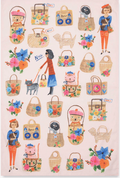 Ooh La La Cats Cotton Tea Towel - Bon Artis - Home 2 Court