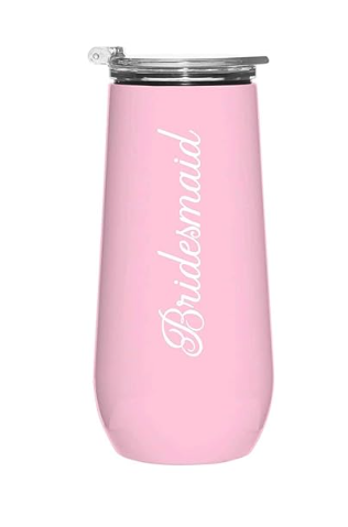 Bridesmaid Pink Tall Stainless Steel Tumbler, 12-Ounce