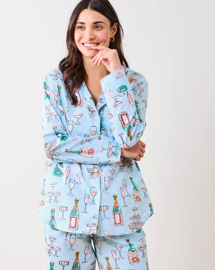 Champagne Tower Long PJ Set - S2- Printfresh