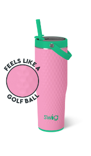 Swig Life  Pink Golf Ball Leakproof To-Go Tumbler 30oz