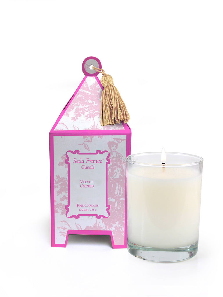 Velvet Orchid Classic Pagoda Box Candle - Seda France Candles