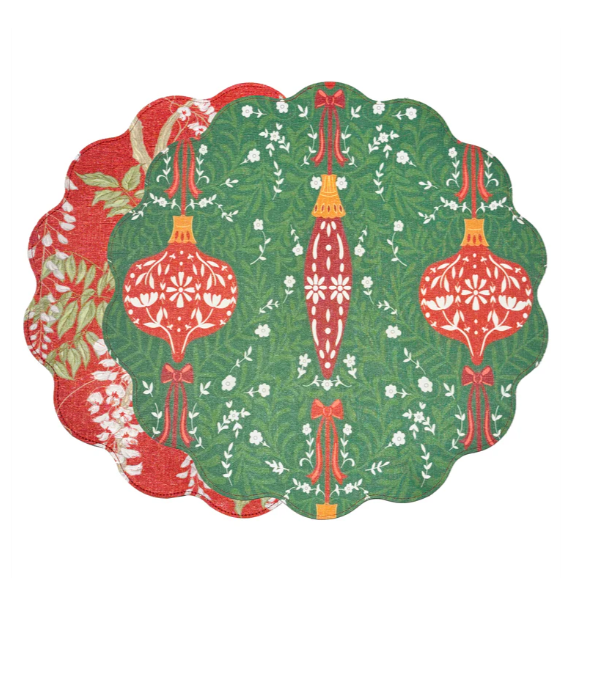 Vida Holiday Wisteria Reversible Round Placemats - Beatriz Ball