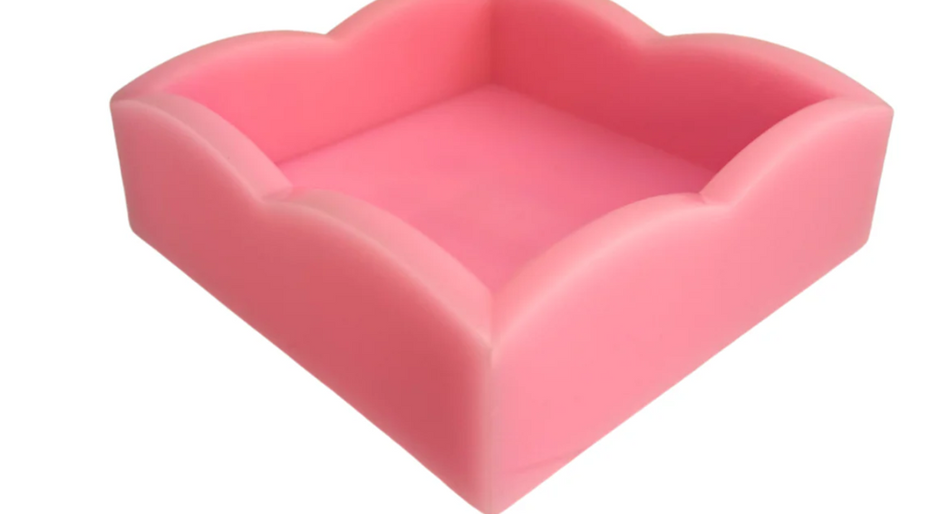 Pink Palm Acrylic Scalloped Cocktail Napkin Holder - Laura Park