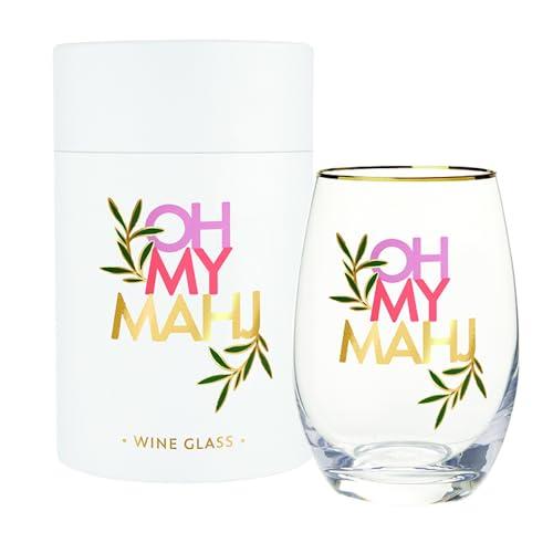 Oh My Mahj Stemless wine gls.  SBDS