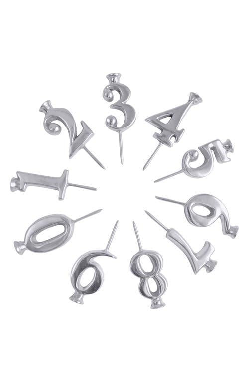 Number Candleholder Set in Silver - Mariposa