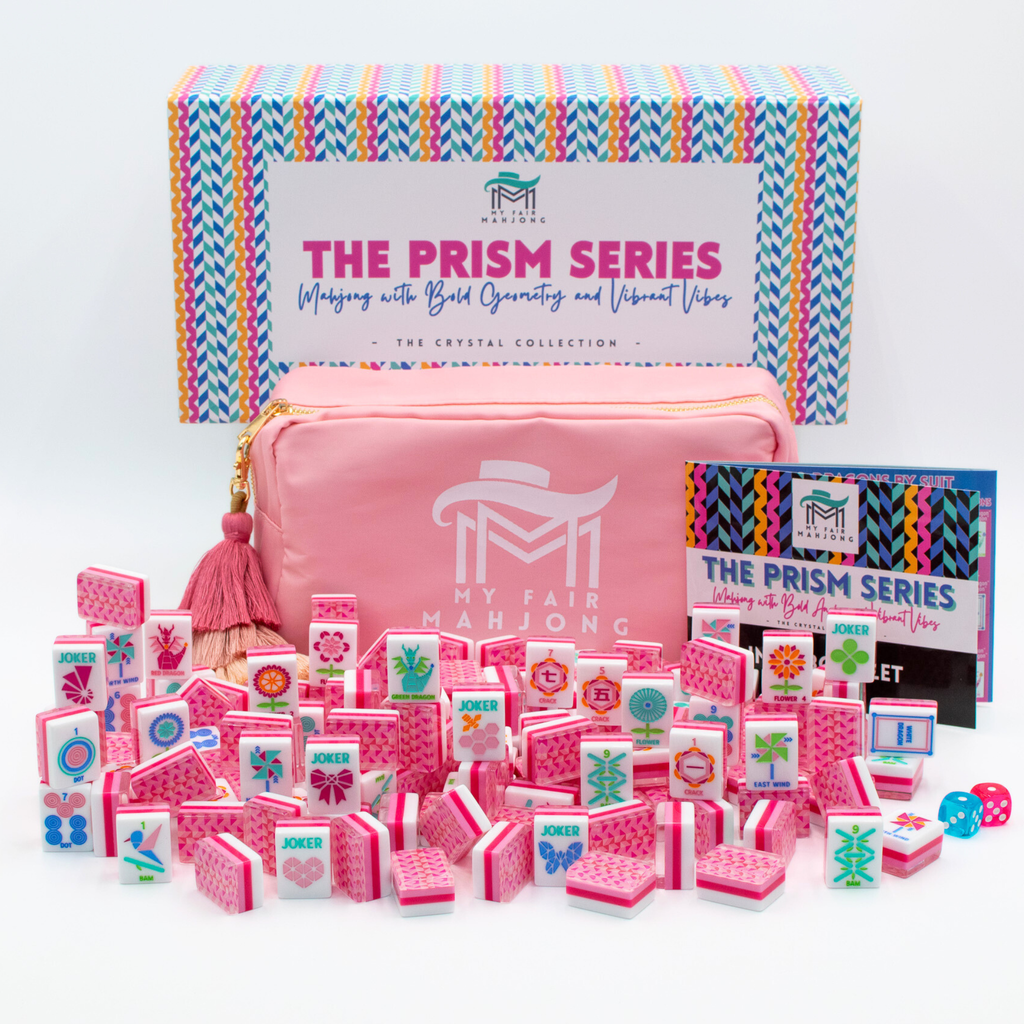 Crystal Prism Pink Mahjong 1.25 x 0.9 x 0.7 - My Fair Mahjong