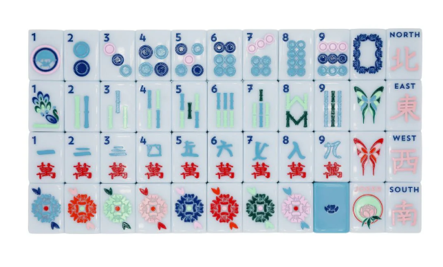 Light Blue and Pale Blue Tiles - The Mahjong House