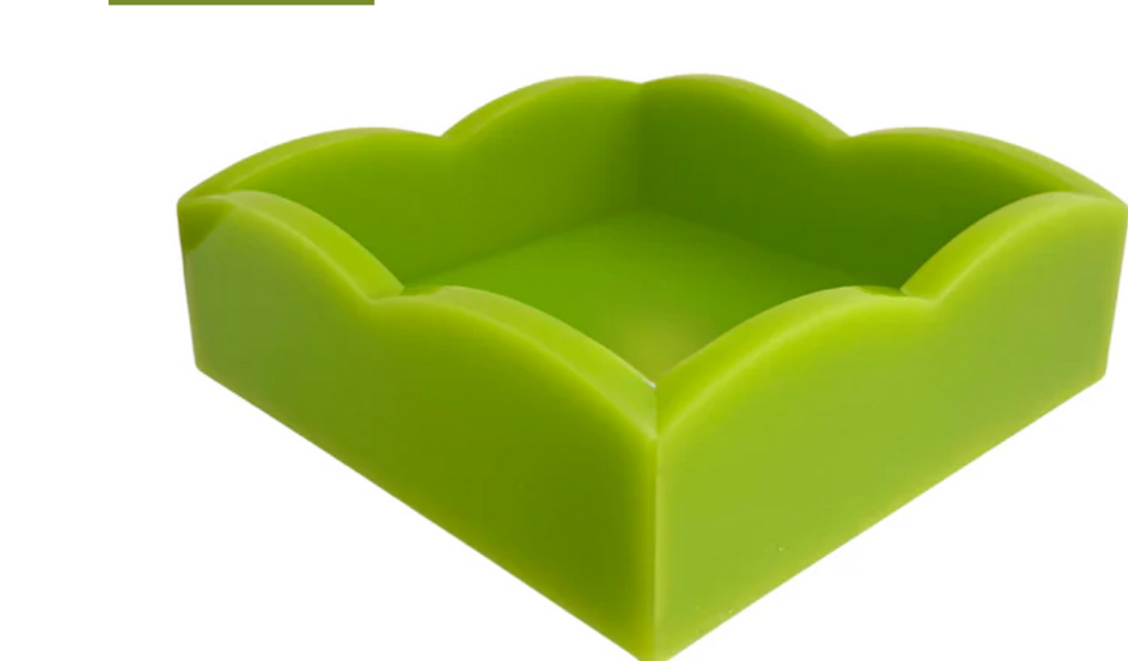 Green Palm Acrylic Scalloped Cocktail Napkin Holders - Laura Park