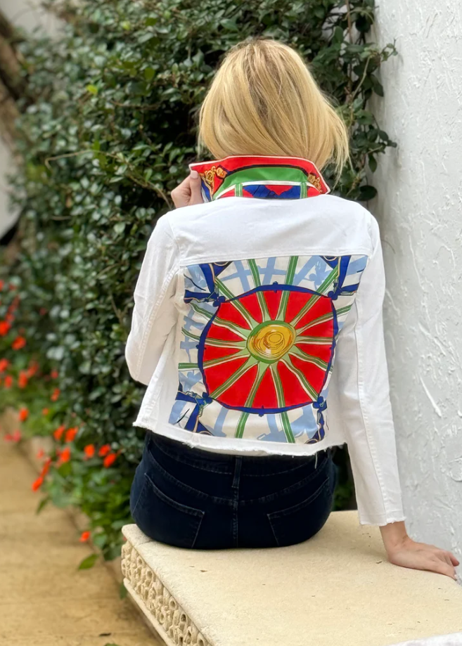 Love Red White Denim Jacket - Stacy Bradley