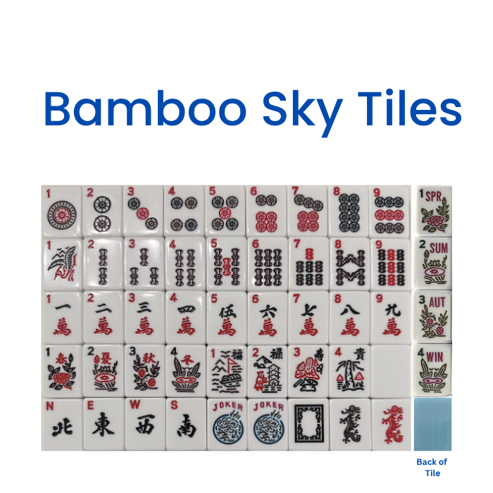 Bamboo Sky American Mahjong Tile Set 166 Tiles - Mahjong Studios