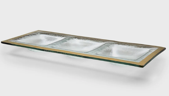 Roman Antique Three-Section Tray G141 - annieglass