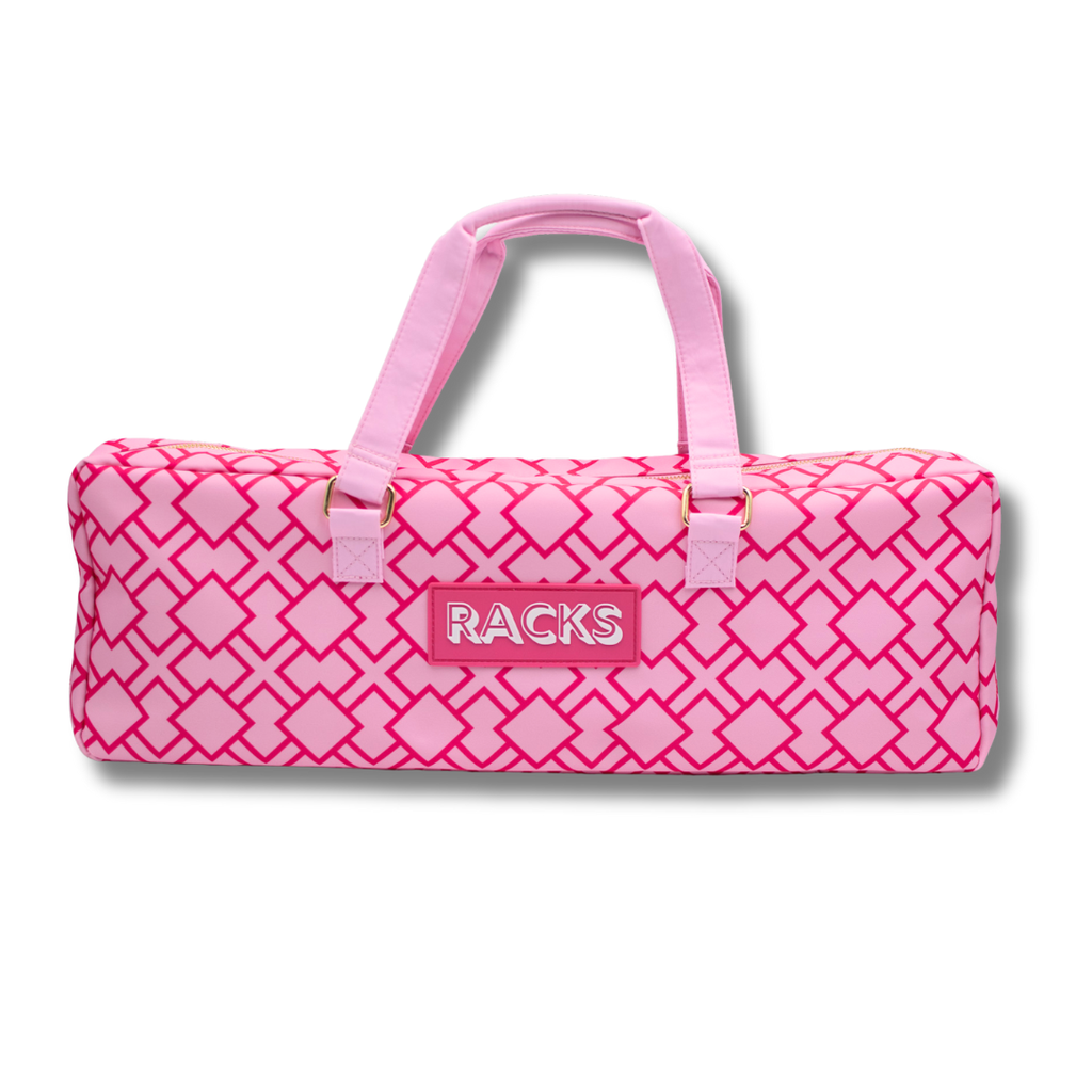 Mahjong Rack Bag  Fits 20 in Racks and Folded Mat - Pink Rack Bag - My Fair Mahjong