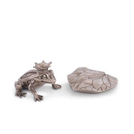 Vagabond House Garden Friends Frog Prince Salt and Pepper Shaker Set