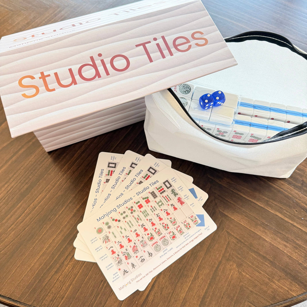 American Mahjong Tile Set 166 Tiles 2-Color Blue - Mahjong Studios