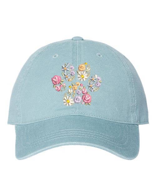 Patty B’zz - Floral Embroidered Dog Paw Baseball Cap - Home 2 Court