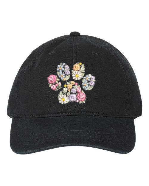Patty B’zz - Floral Embroidered Dog Paw Baseball Cap - Home 2 Court