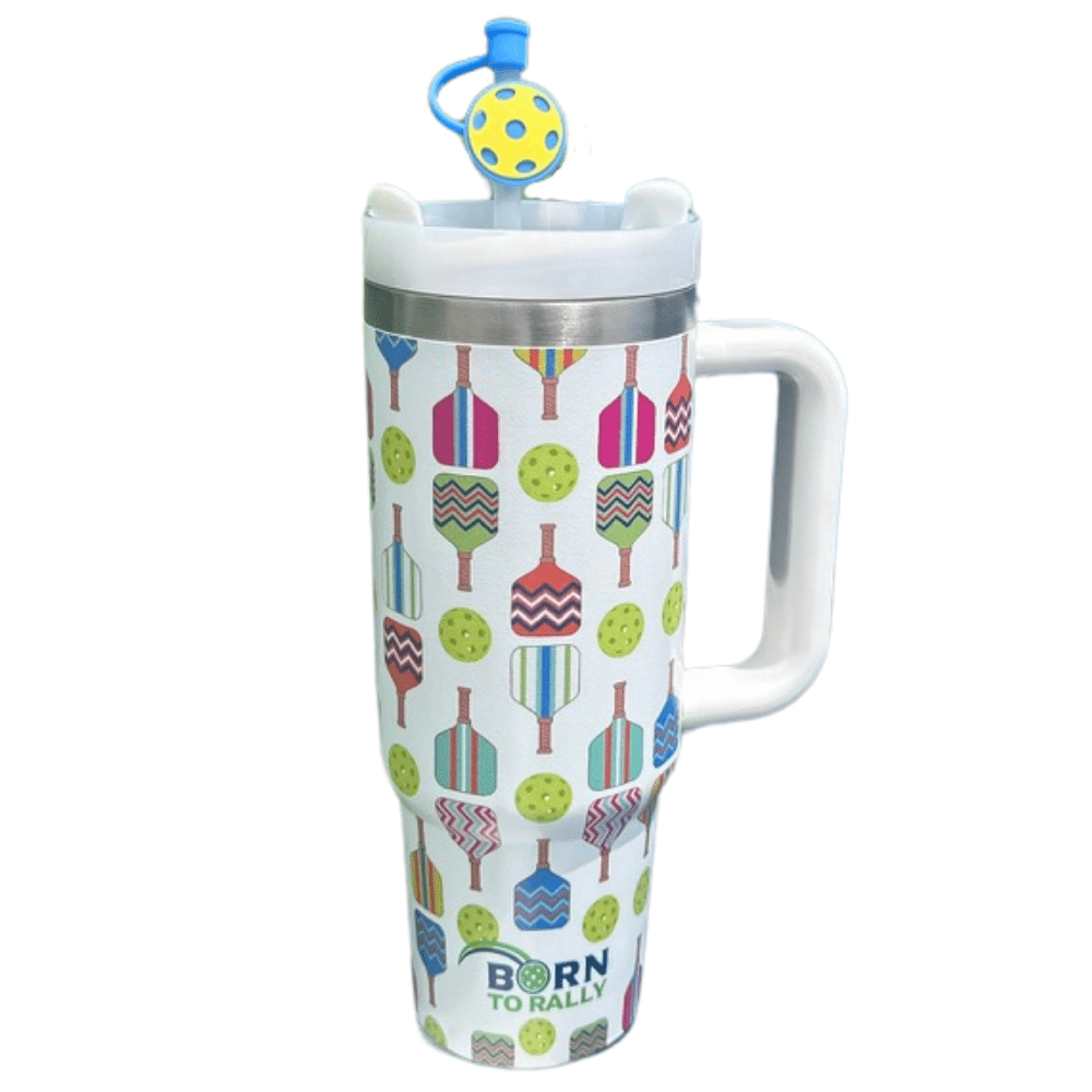 Pickleball 30oz Tumbler - Multi Paddle - Born to Rally - Home 2 Court